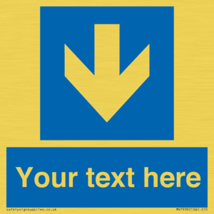 Custom Mandatory directional sign, blue arrow down